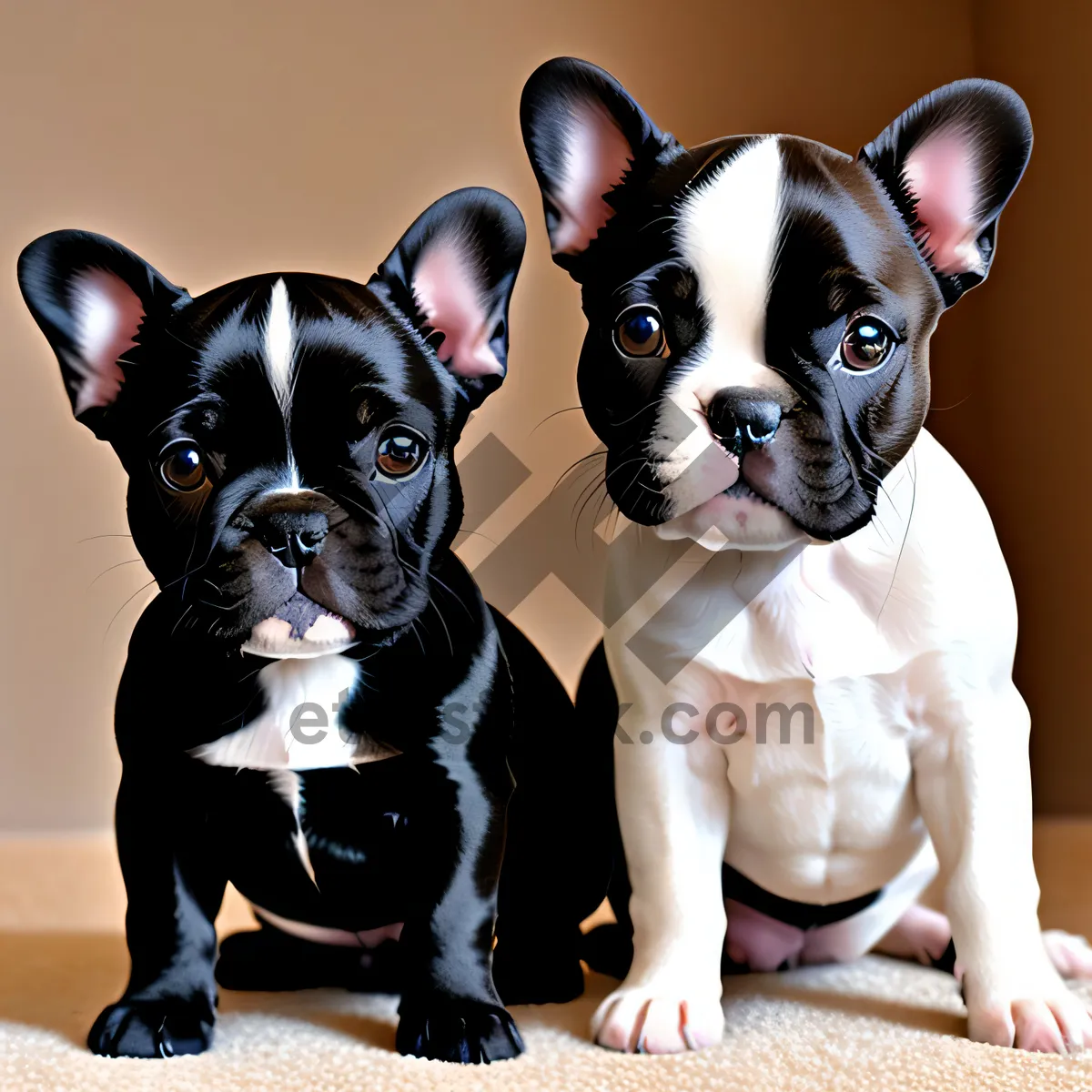 Picture of Lovable Bulldog Terrier puppy adorned with adorable wrinkles, radiating absolute adorableness