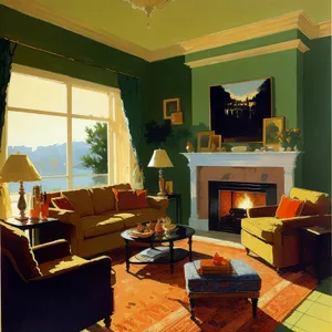 Modern luxury living room with designer furniture.