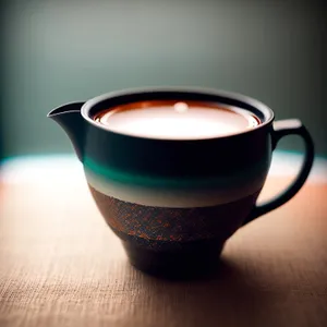 Steamy Morning Cup of Joe - Refreshing Coffee on Saucer with Spoon