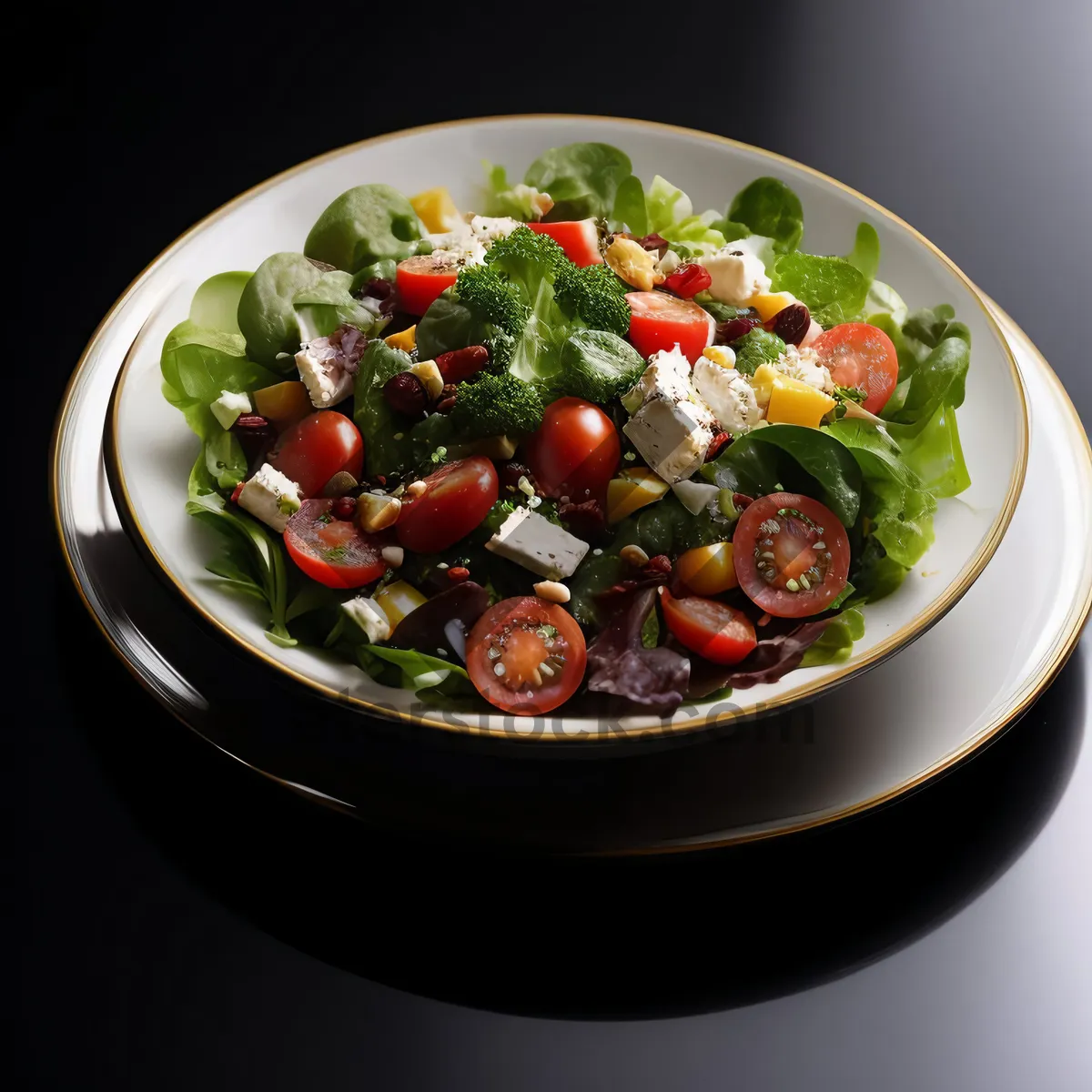 Picture of Healthy Fresh Salad with Cherry Tomatoes and Lettuce