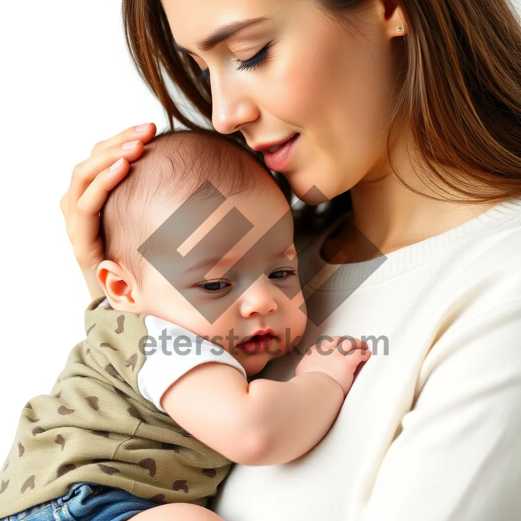 Picture of Happy Family Portrait with Pretty Smiling Baby Boy