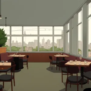 Modern Luxury Restaurant Interior Design with Wooden Furniture