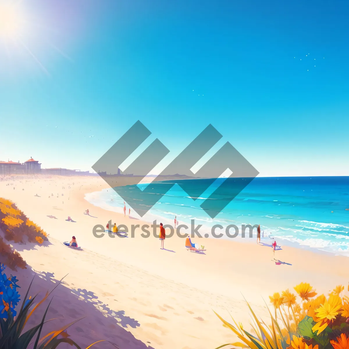 Picture of Idyllic Tropical Shoreline with Turquoise Waters