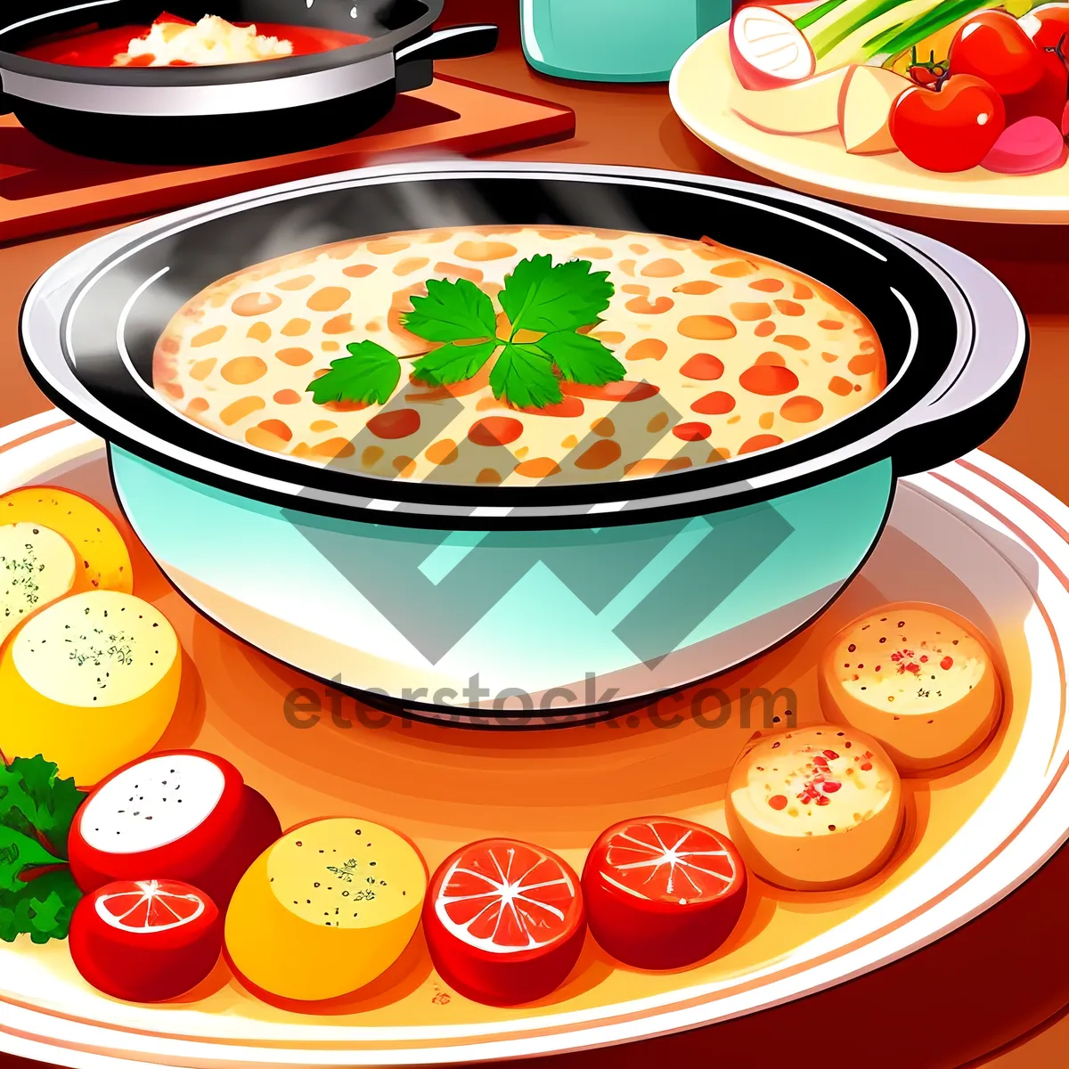 Picture of Delicious Vegetable Soup in Bowl