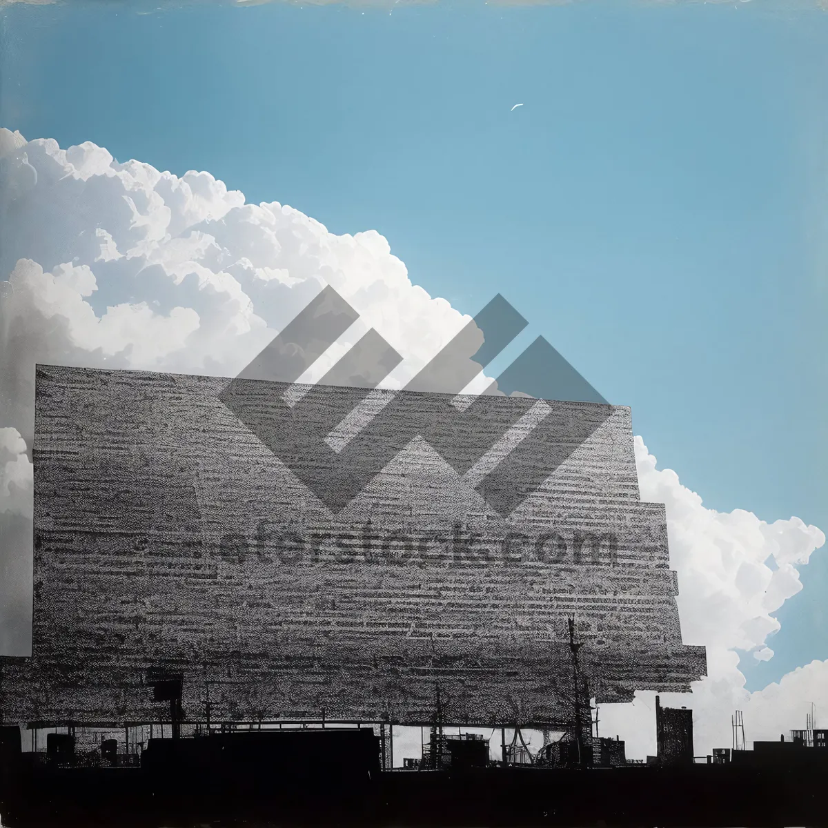 Picture of Sky-high Cooling Tower on Farm Landscape