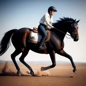 Professional Polo Rider on Thoroughbred Stallion