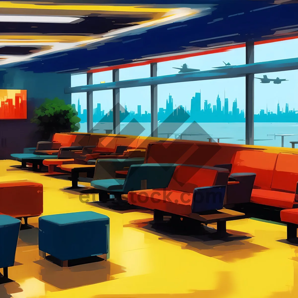 Picture of Modern and comfortable interior with stylish furniture