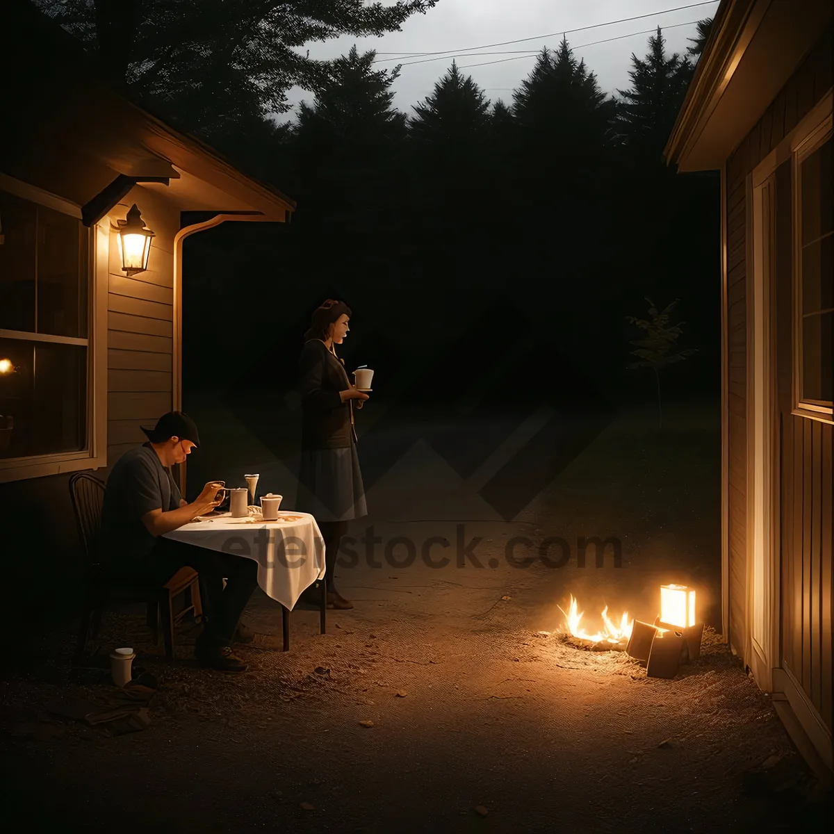 Picture of Dark Patio Structure with Barrow Area