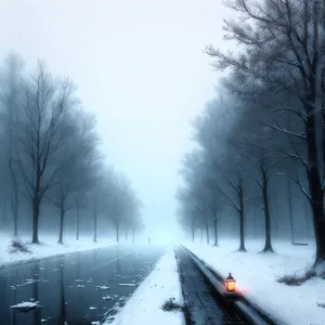 Winter Wonderland Road with Frozen Windshield Wiper