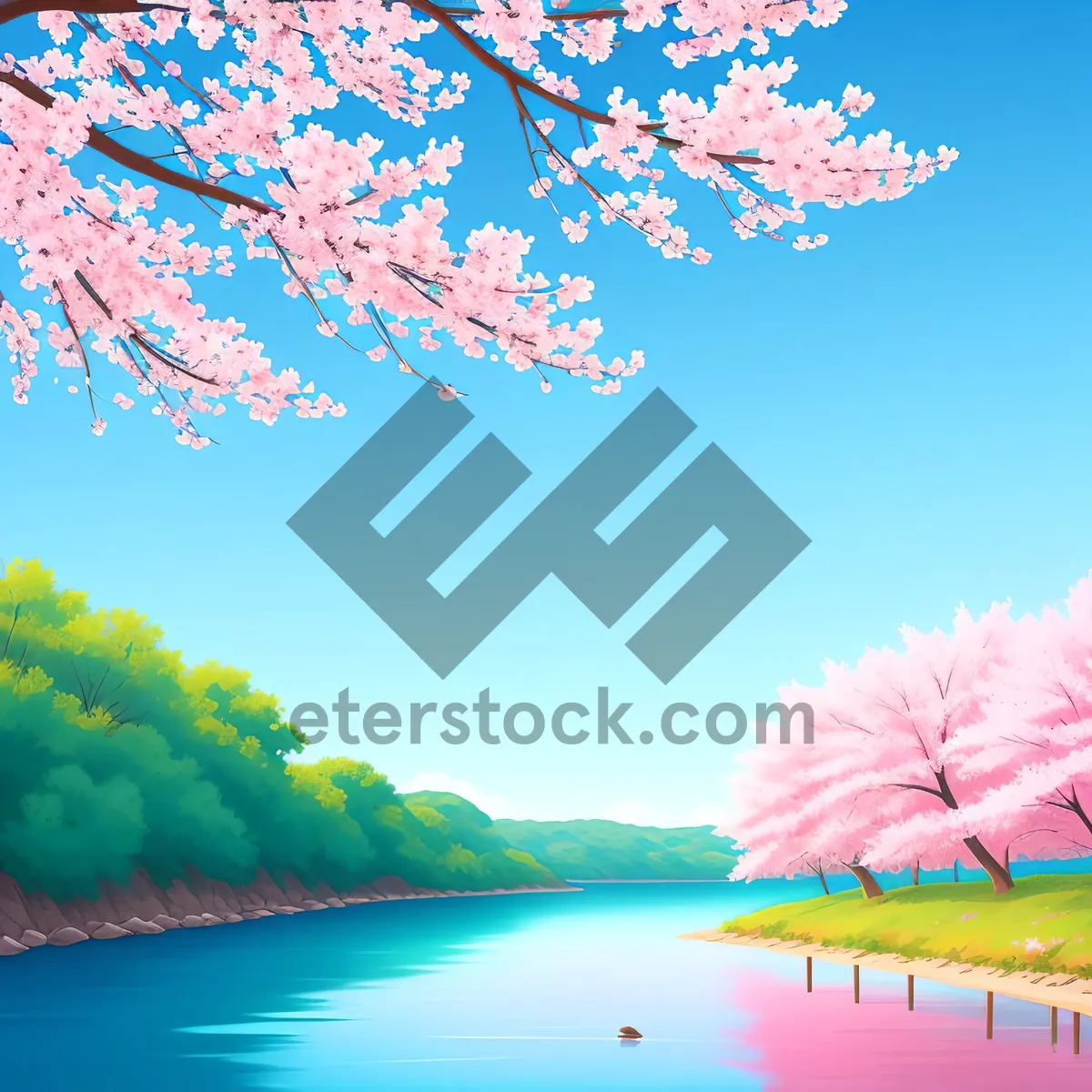 Picture of Vibrant Summer Island Landscape with Radiant Sky