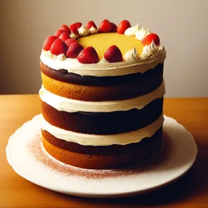 Delicious Strawberry Berry Cake with Cream and Chocolate