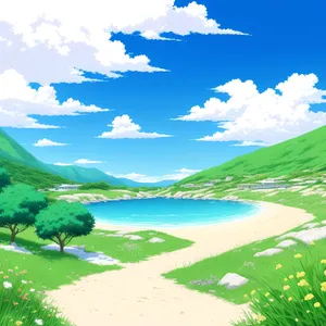 Summer Horizon: Scenic Countryside with Clear Sky