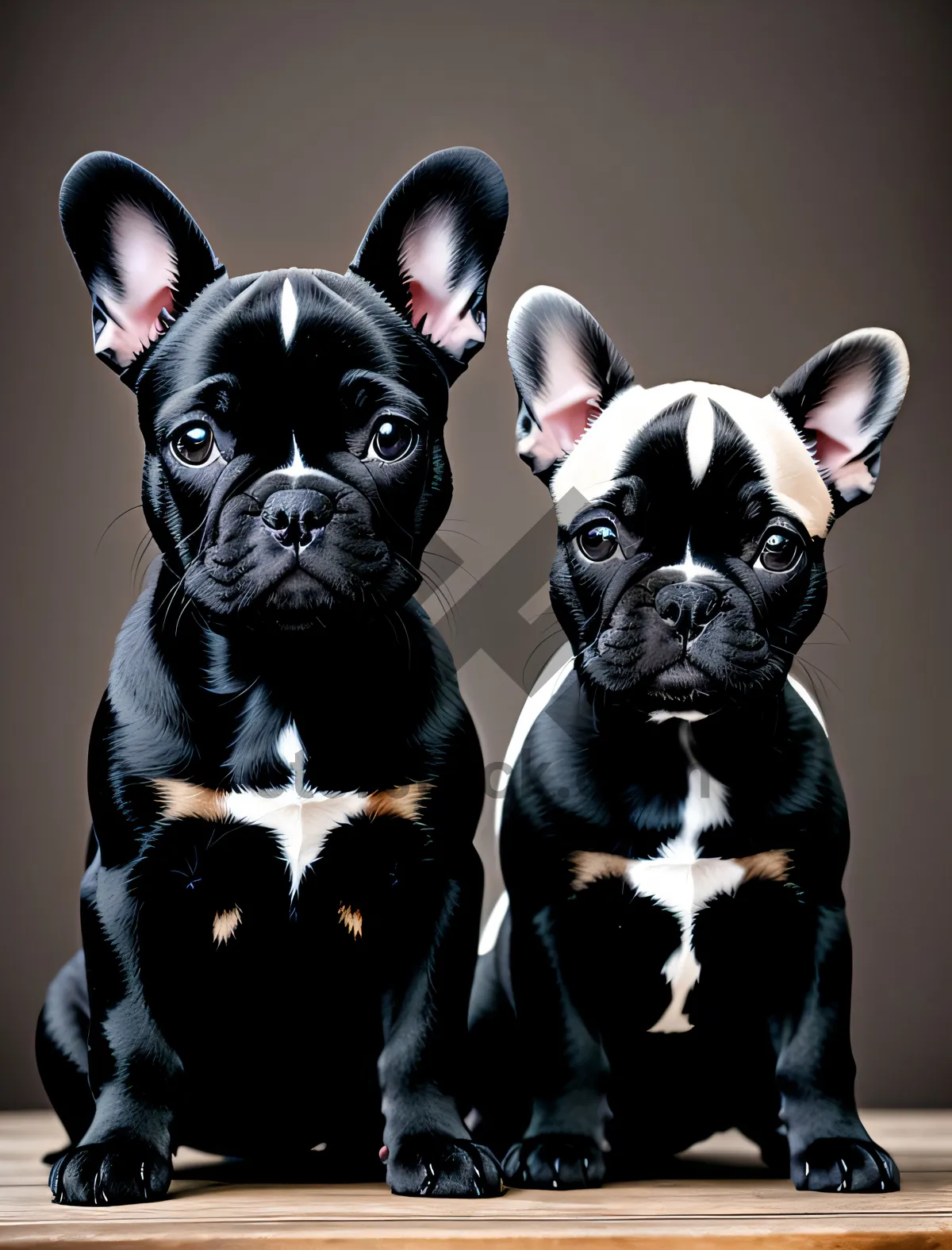 Picture of Bulldog Boxer: Purebred Canine Portrait - Adorable Studio Puppy