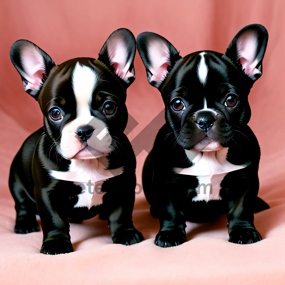 Picture of Adorable Terrier Bulldog puppy posing in studio