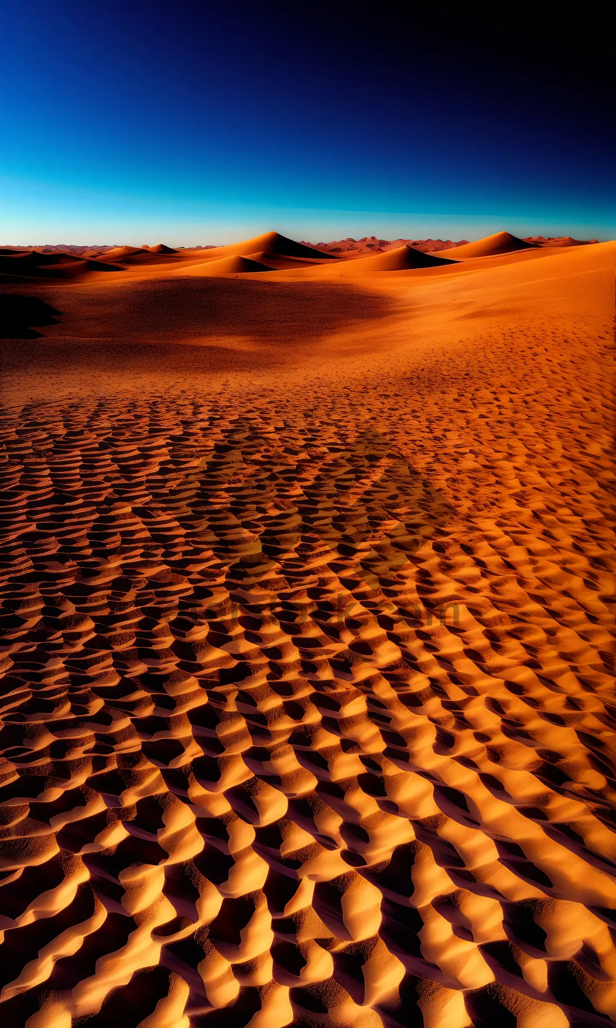 Picture of Hot desert sand dunes under summer sky