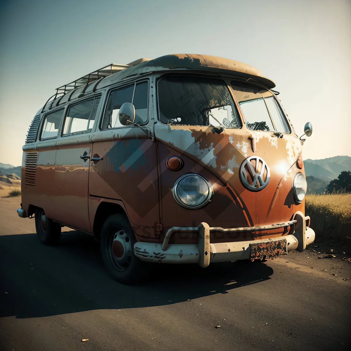 Picture of Luxury travel vehicle speeding on the road.