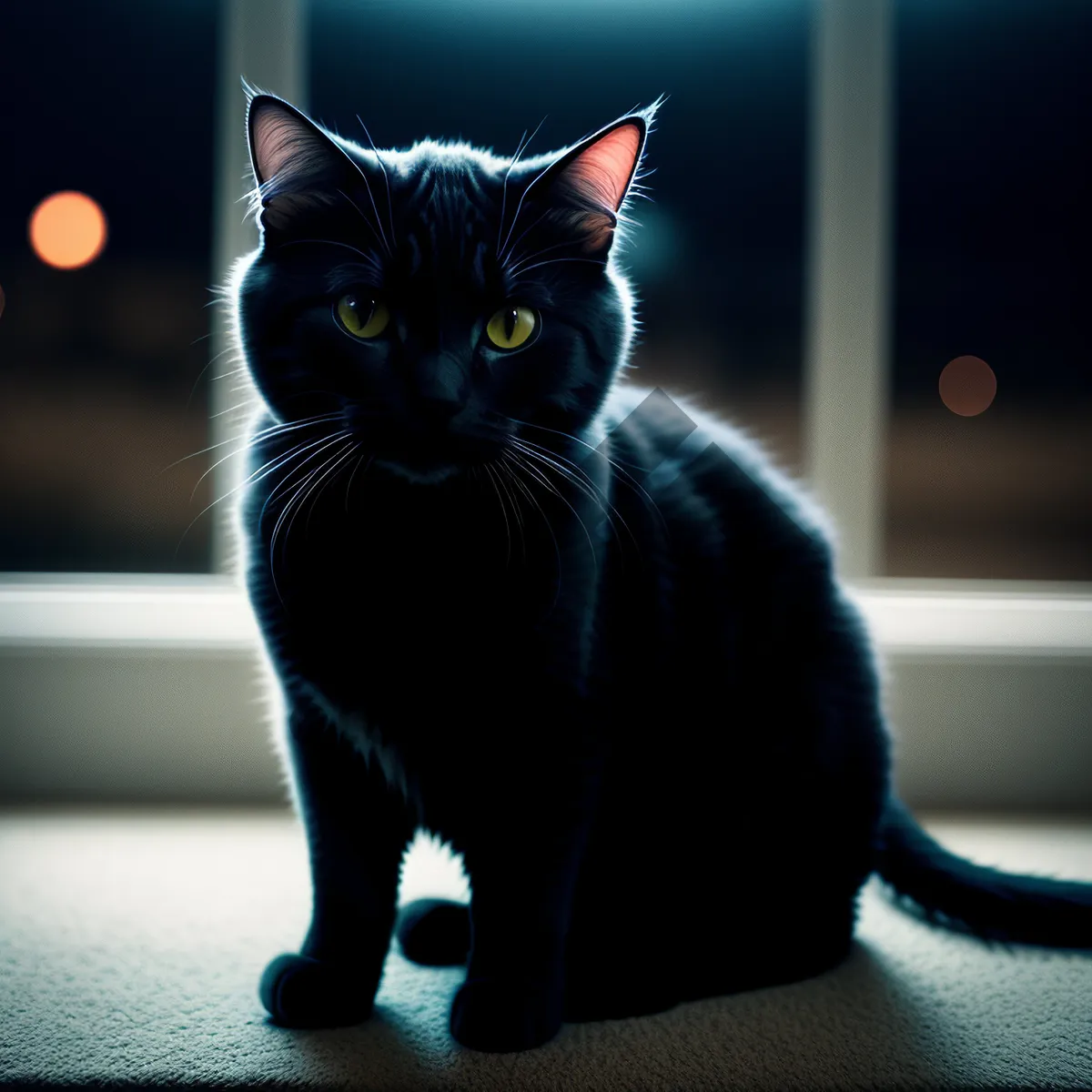 Picture of Feline Cutie Peeking Through Window