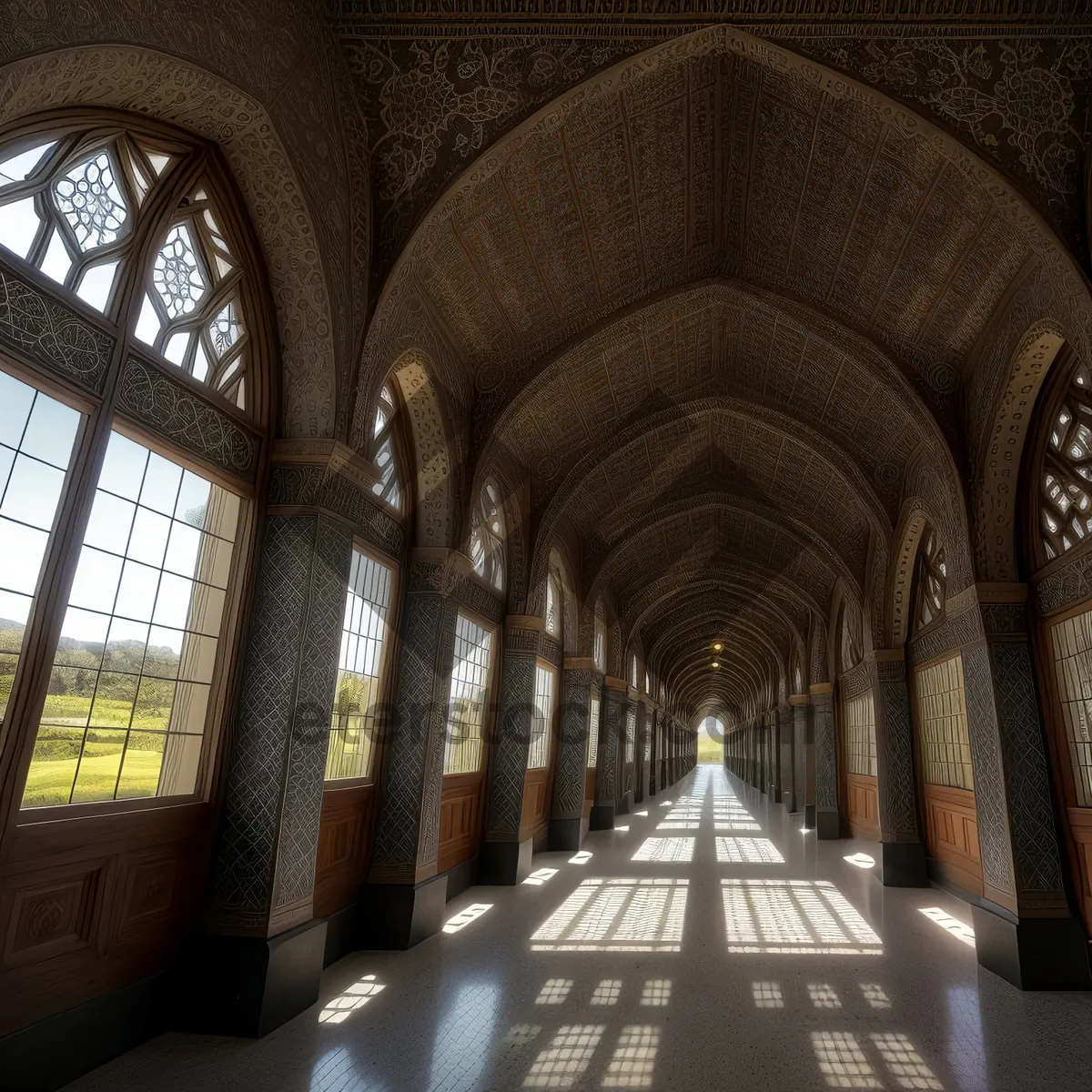 Picture of Timeless Beauty: Majestic Cathedral Arch and Historic Stone Columns