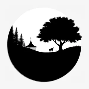 Silhouette Tree Icon - Artistic Symbol Design