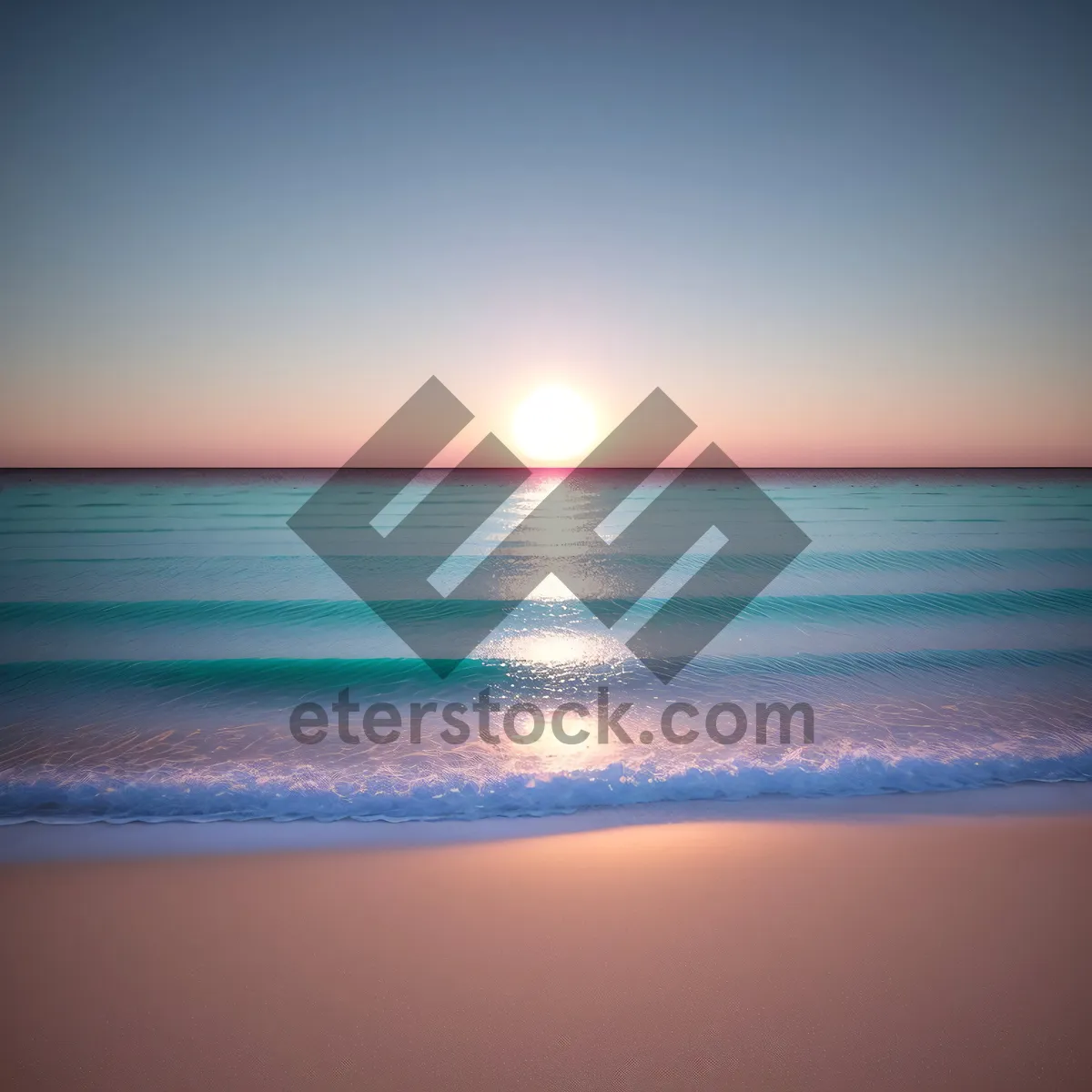 Picture of Sunset Horizon Reflection on Tropical Beach