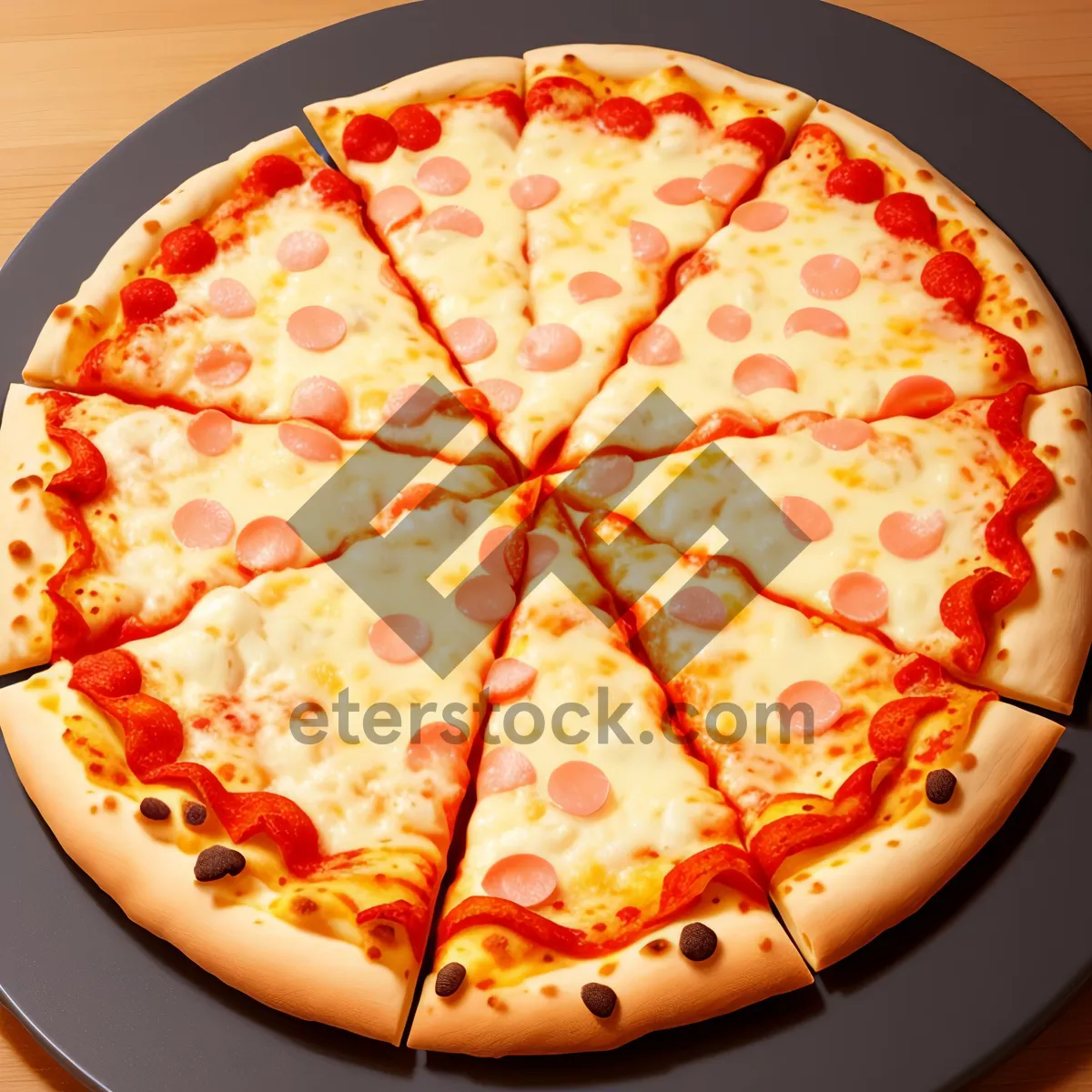 Picture of Delicious Pepperoni Pizza with Mozzarella and Tomato Sauce