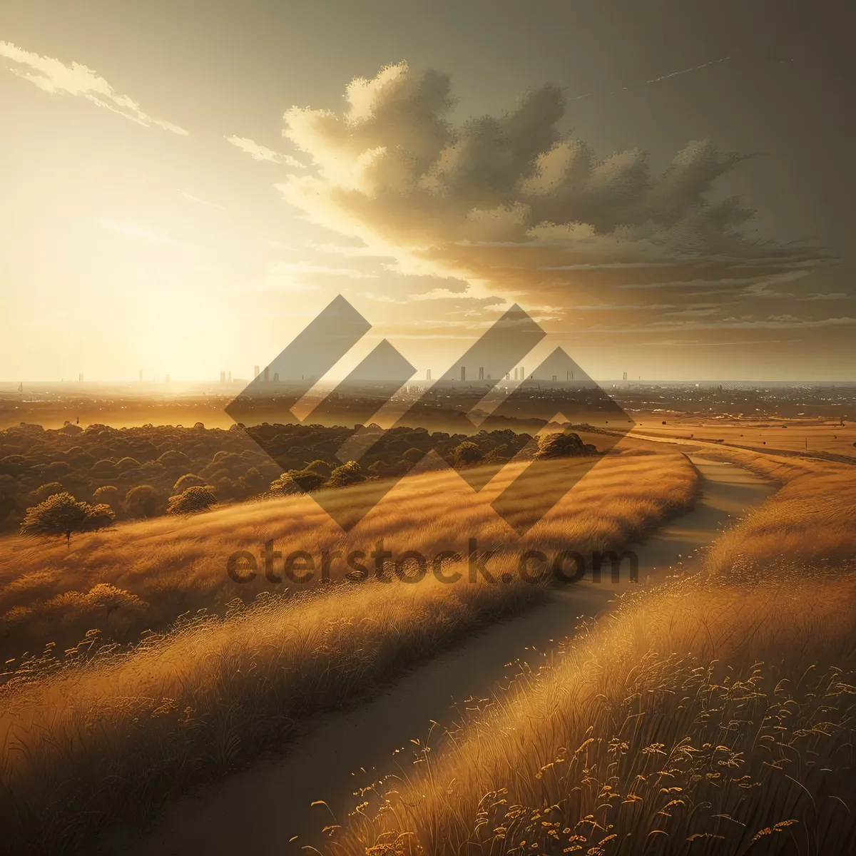 Picture of Golden Horizon: Sunset over Dunes and Sea