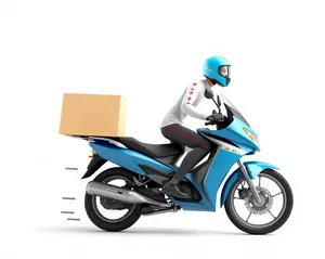 Speedy Motorcycle Rider on a Road Helmet Bike Power