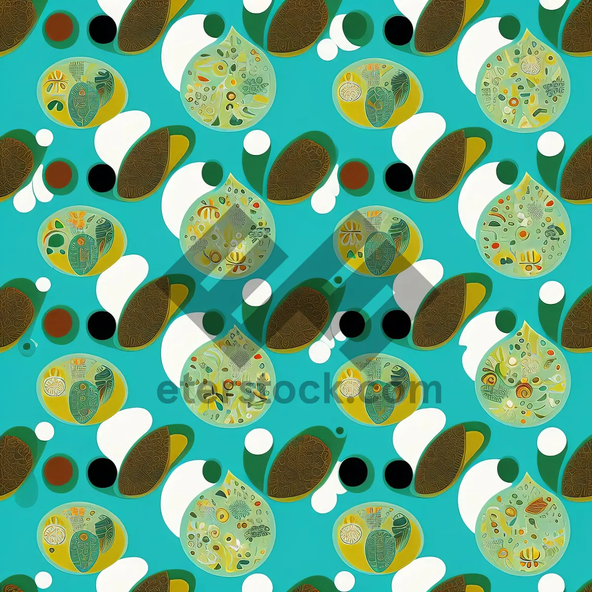 Picture of Colorful Retro Floral Seamless Tile Pattern