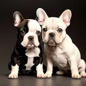 Cute Bulldog Puppy with Adorable Wrinkles - Studio Portrait