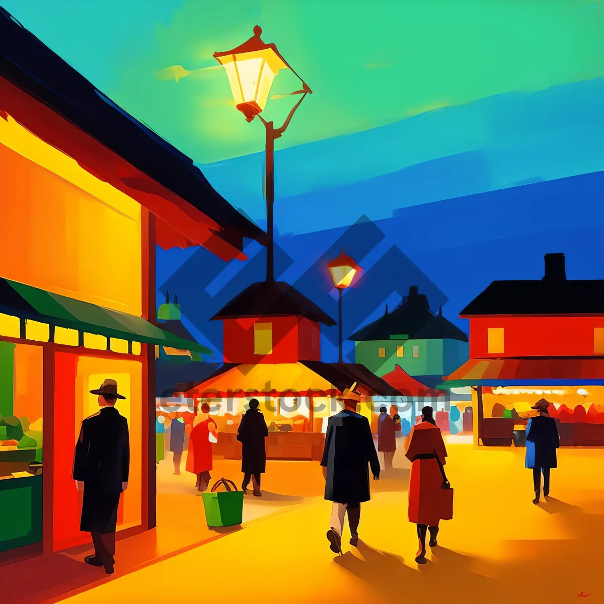 Picture of Patriotic President Speech at Nighttime Rally