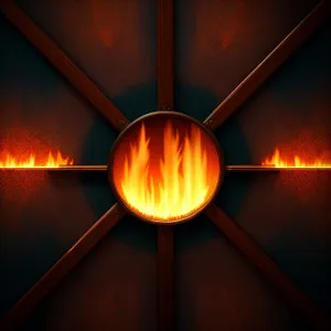 Fiery Glow: Digital Fractal Art with Orange Heat