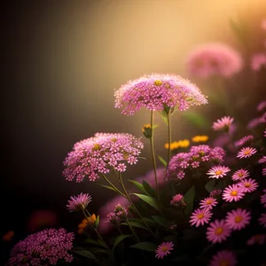 Bright Pink Spirea Blossom in Summer Garden