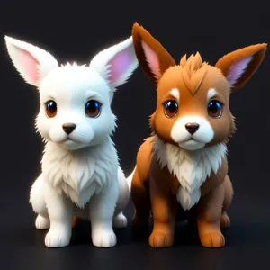 Furry Kitty and Bunny Saltshaker Toy