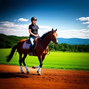 Thoroughbred Stallion in Equestrian Polo Competition