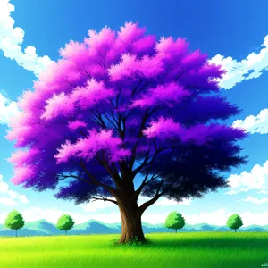 Idyllic Summer Landscape with Rolling Fields and Colorful Skies
