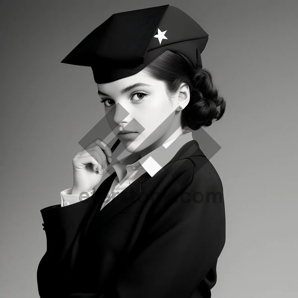 Picture of Successful graduate donning academic gown and mortarboard