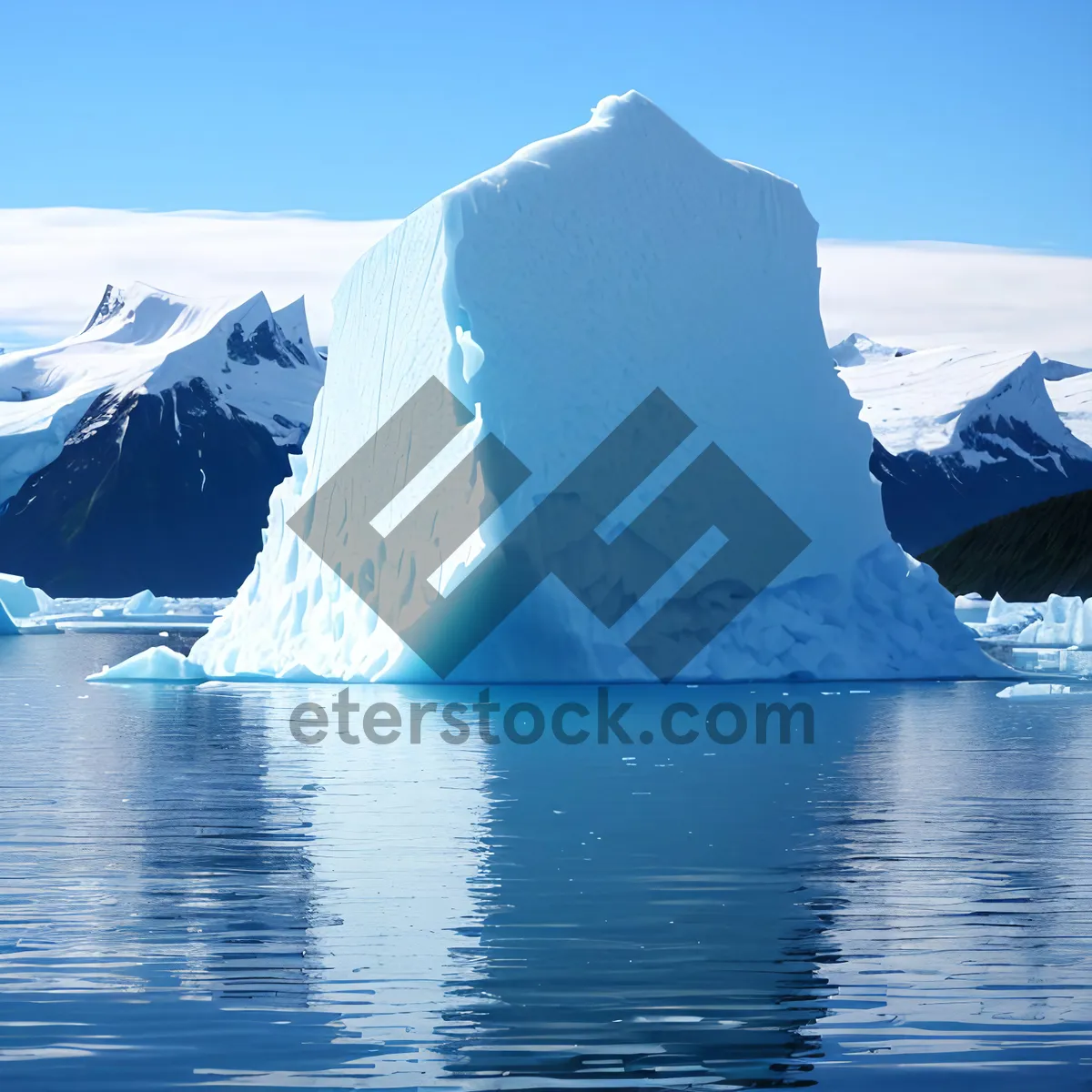 Picture of Majestic Arctic Glacier Surrounded by Snow-Capped Mountains