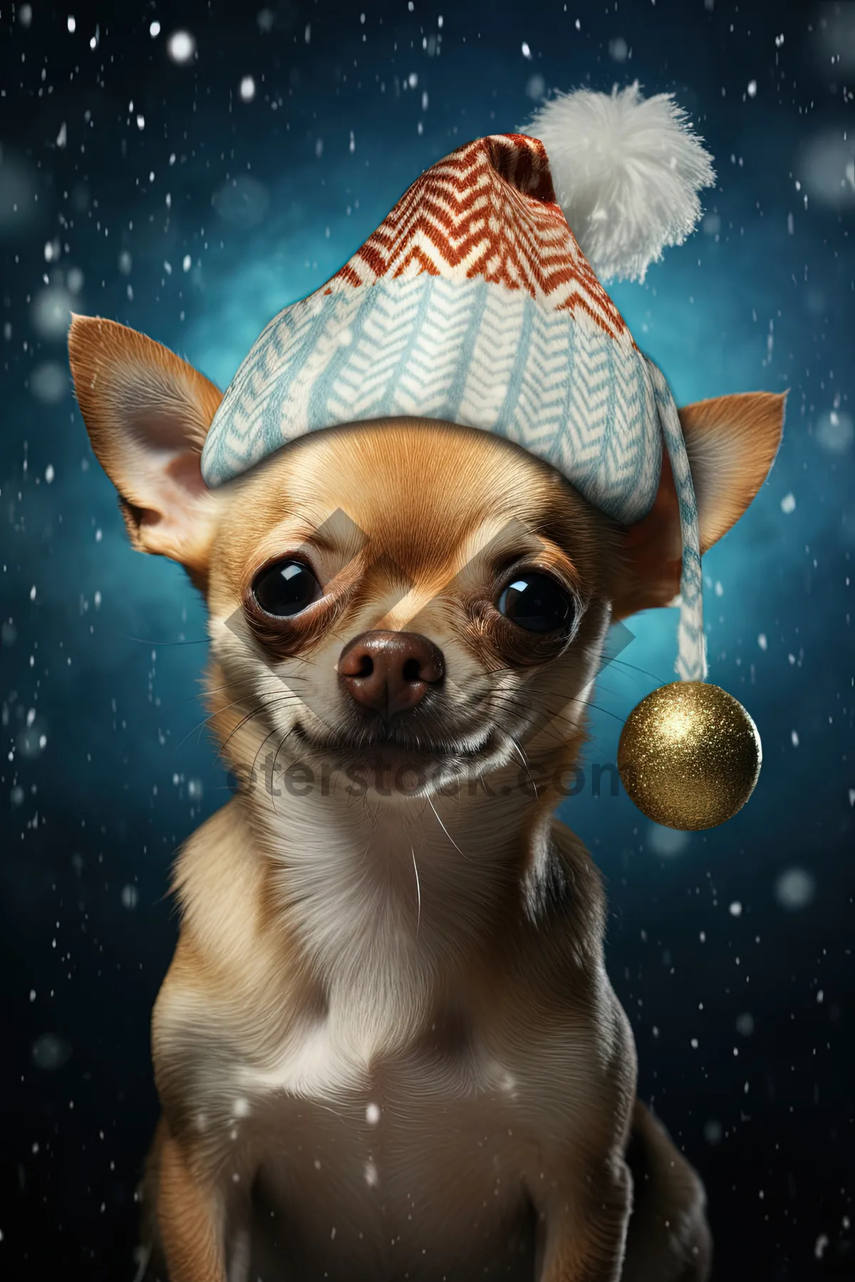 Picture of Cute Chihuahua Puppy in Studio Portrait