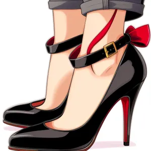 Stylish Black Leather Heels - Elegant Footwear for Fashionable Women