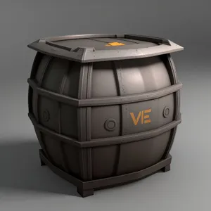 3D Barrel Container Vessel Box