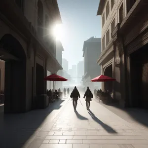 Urban passage through picturesque city tunnel