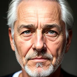 Gray-haired, Smiling Businessman with Glasses - Portrait of an Aged Baron