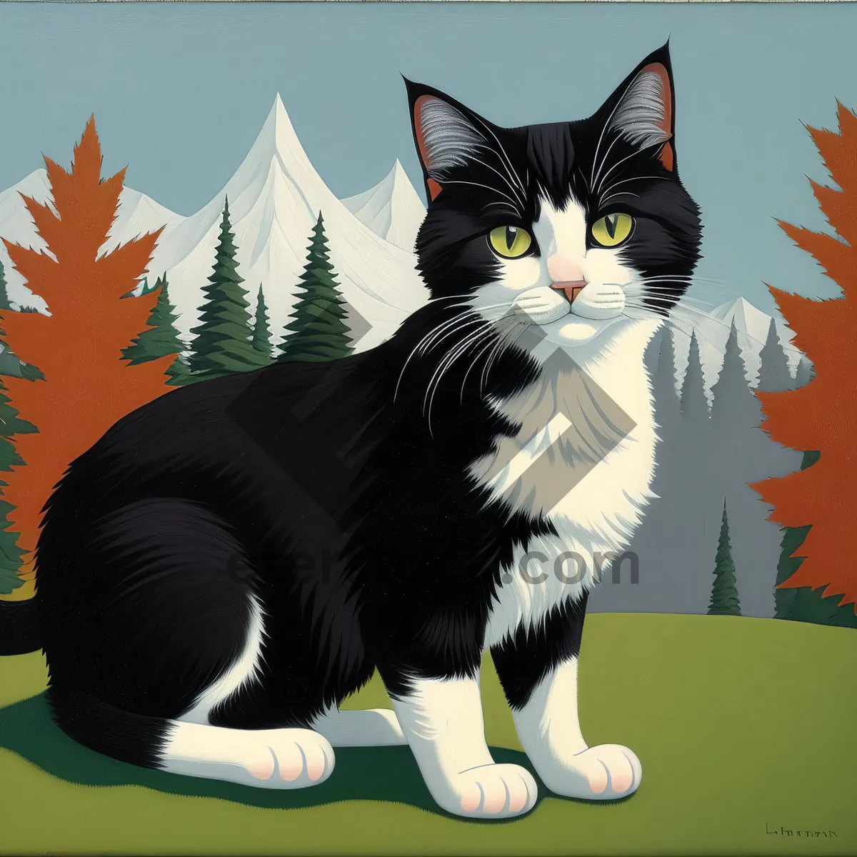 Picture of Gray striped domestic cat with cute whiskers.