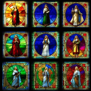 Medieval Stained Glass Cathedral Window - Landmark of Faith