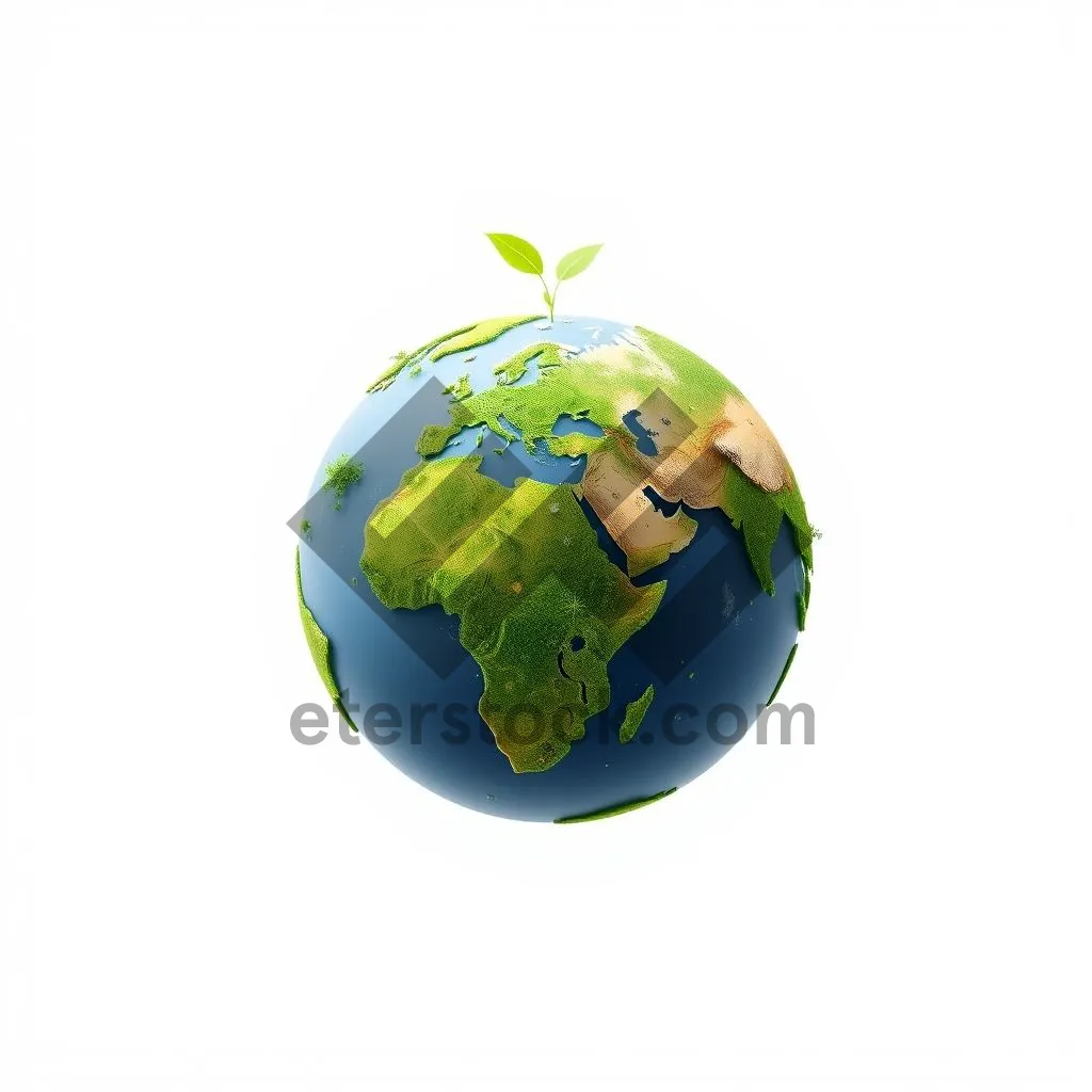 Picture of Global 3D Earth Globe Icon Symbol