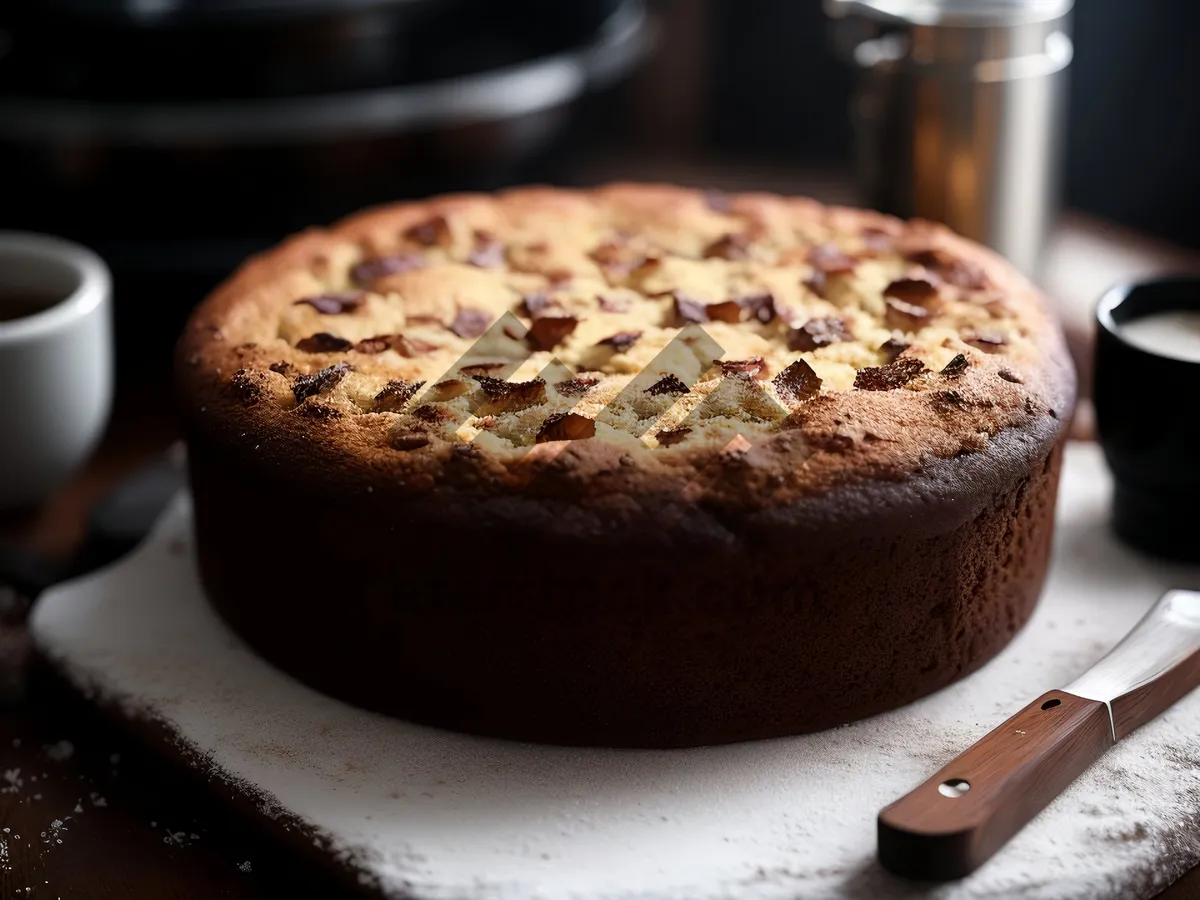 Picture of Delicious chocolate cappuccino cake with cream swirls