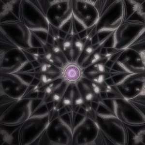 Futuristic Fractal Light Show: Geometric Chaos in Black