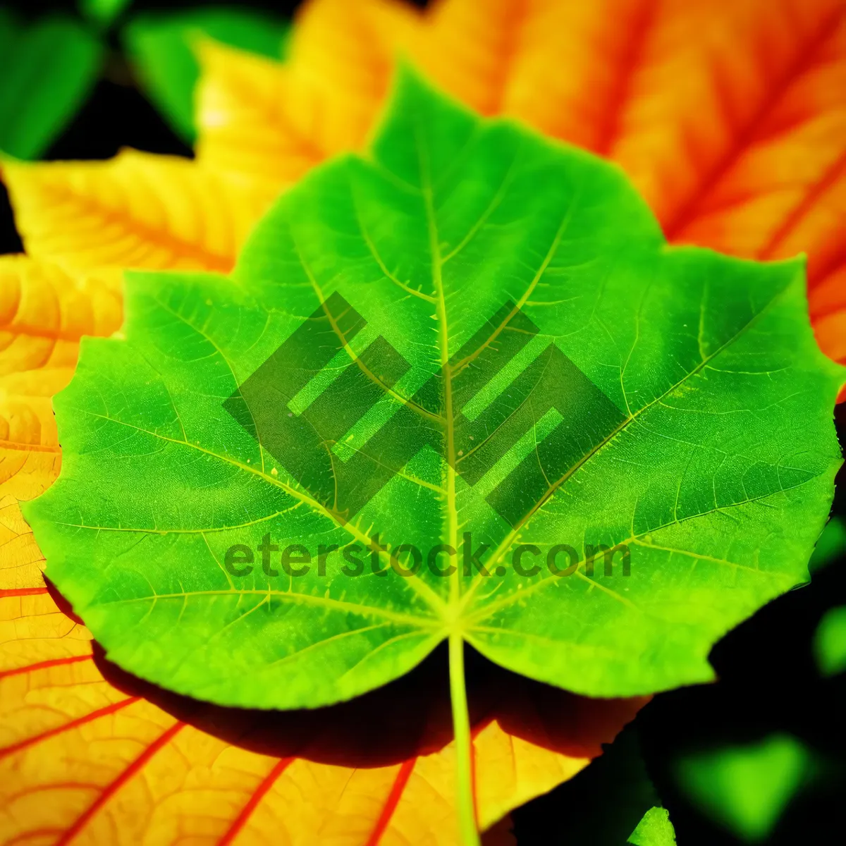 Picture of Vibrant Autumn Foliage in a Maple Tree