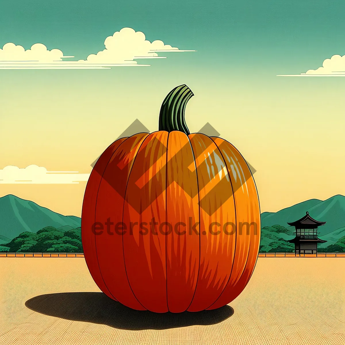 Picture of Vibrant Autumn Harvest: Festive Pumpkin Decoration