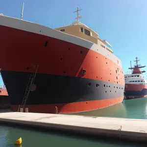 Seafaring Transport: Vessel in Harbor